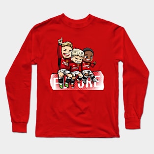 The Manc Red 3 - Manga style - Hojlund, Garnacho & Mainoo - FUTURE KIDS Long Sleeve T-Shirt